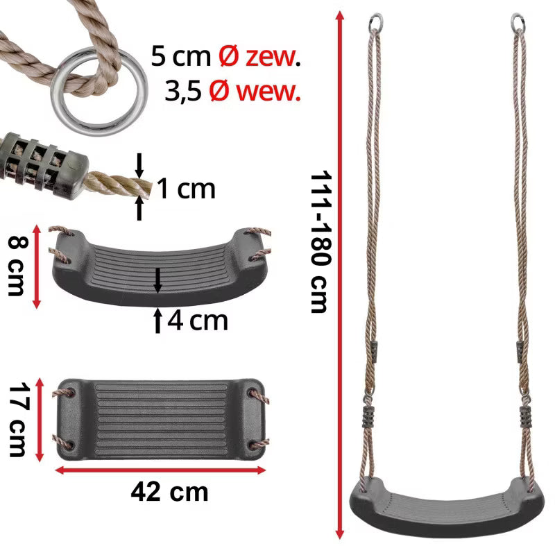 Gyngesæde 42x17 cm Grå