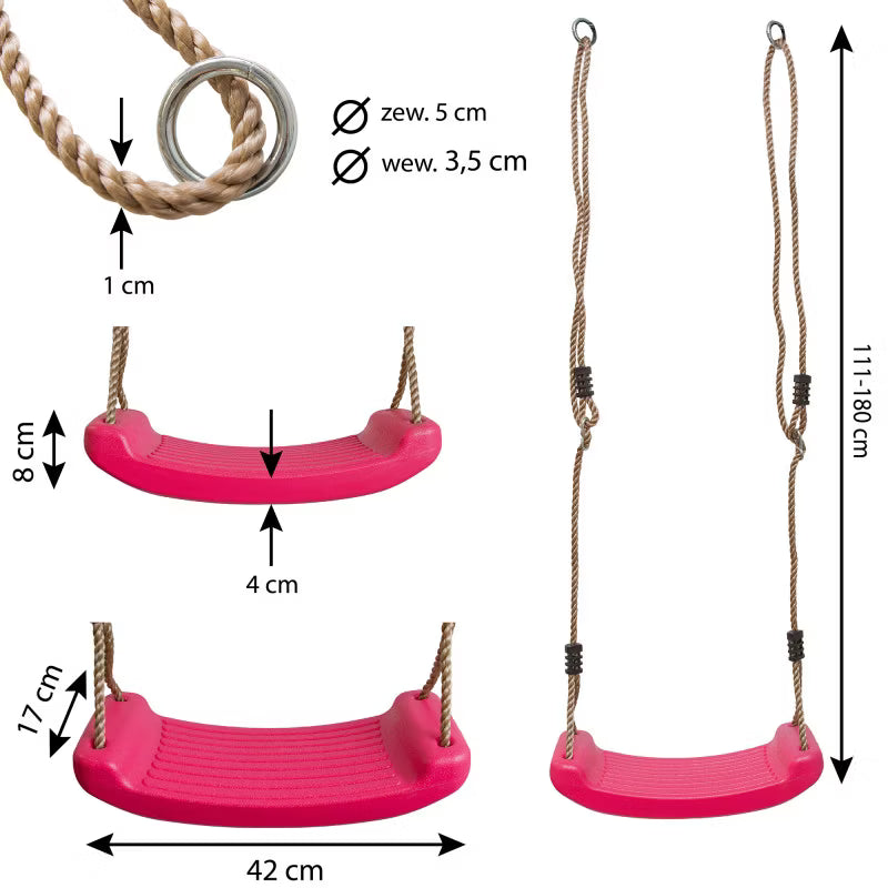 Gyngesæde 42x17 cm Pink