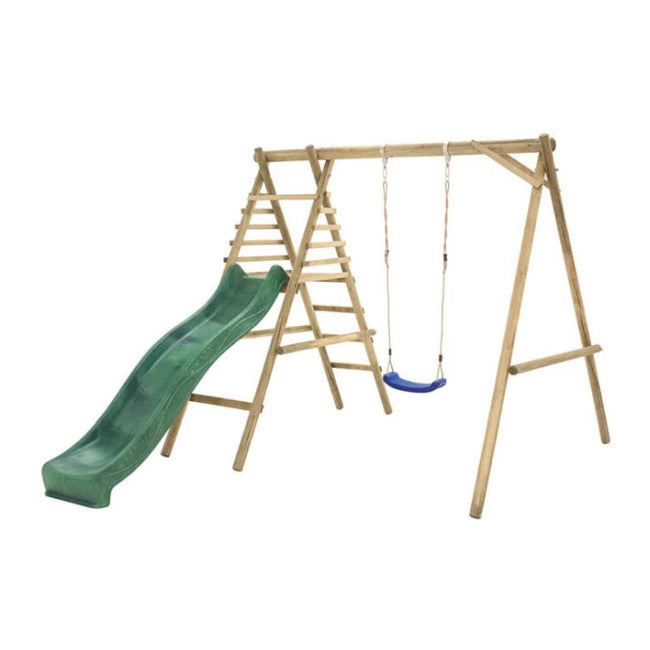 Gyngestativ Ola 215x250x225 cm med Rutsjebane Fyrretræ