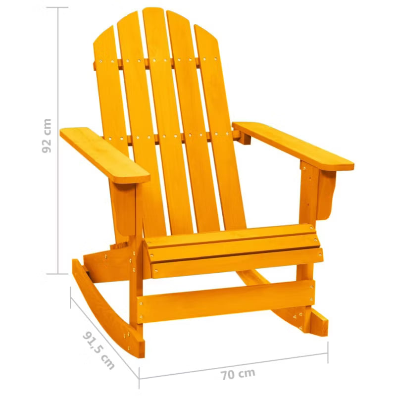 Gyngestol Adirondack 70x91,5x92 cm Orange Træ