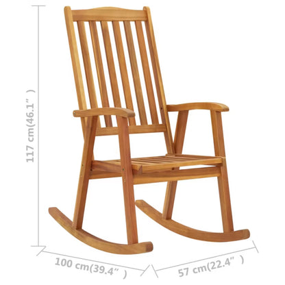 Gyngestol Akacietræ 57x100x117 cm Brun med Hynde | WM-3064186