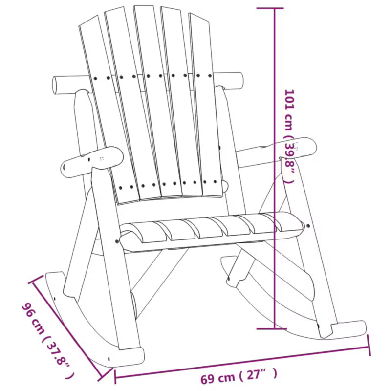 Gyngestol Have 69x96x101 cm Brun Træ WM-363345