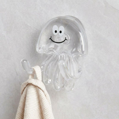 Håndklædekrog med Sugeskål Transparent 2 Kroge 80x90x190 mm