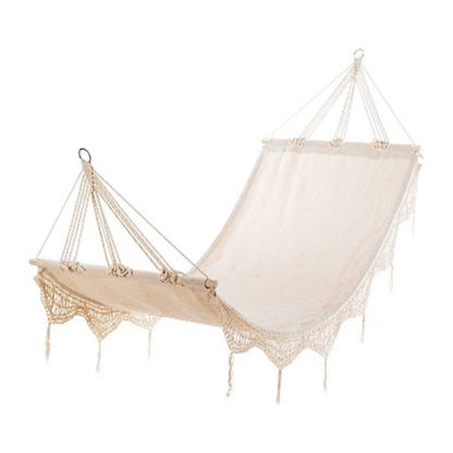 Hængekøje 200x80 cm Beige Bomuld Boho