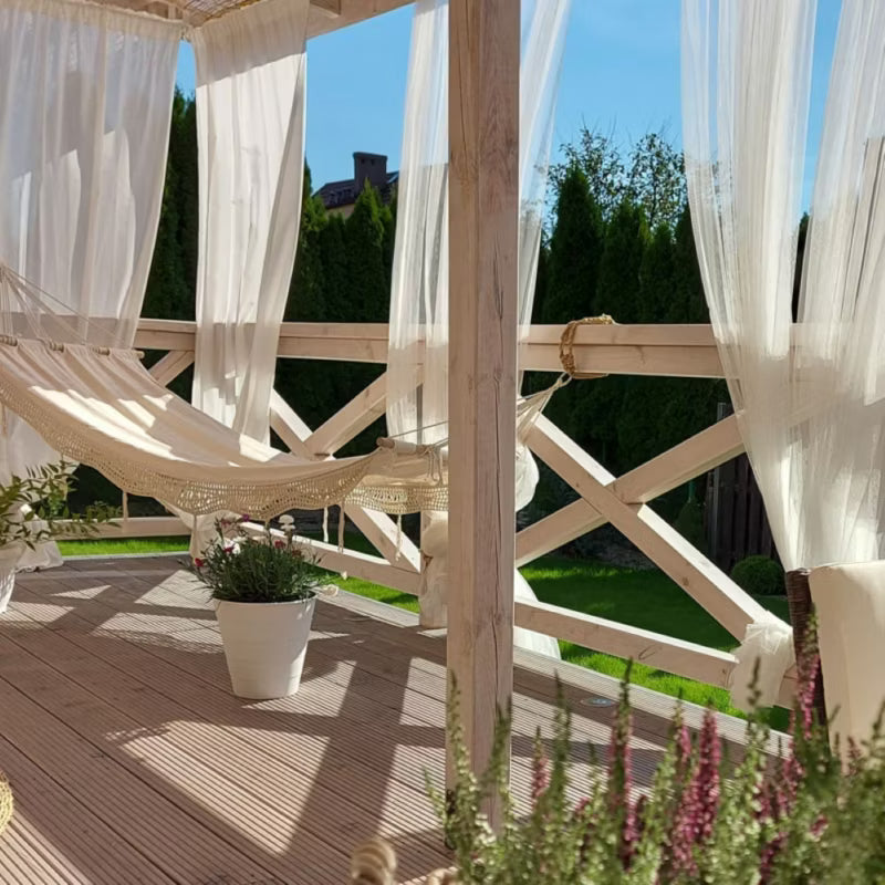 Hængekøje 200x80 cm Beige Bomuld Boho