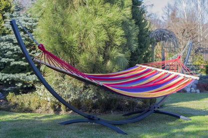 Hængekøje med Stativ Acadia 350x120 cm Flerfarvet Stål