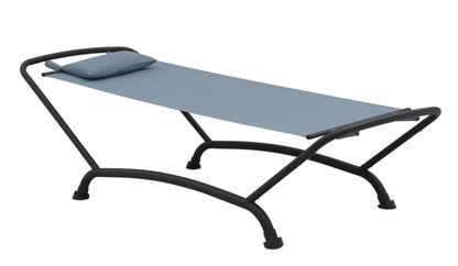 Hængekøje med Stativ Visoke 200x100 cm Grå og Blå
