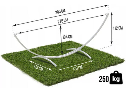 Hængekøjestativ Dobbelt 300x120 cm Hvid Metal