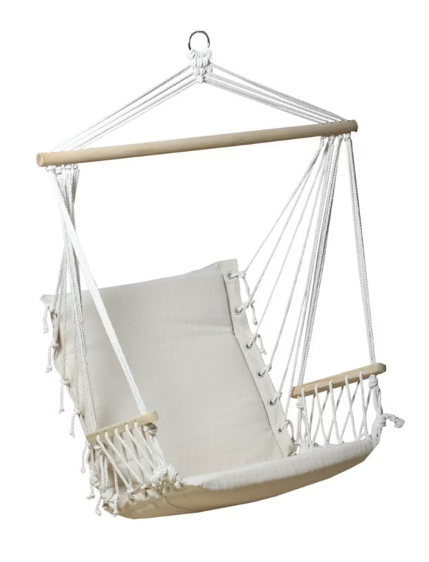 Hængekøjestol 50x100 cm Beige med Armlæn
