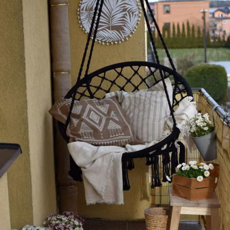 Hængekøjestol Boho Brasil Sort