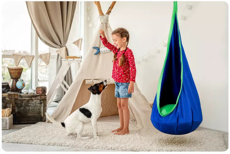 Hængekøjestol Kokon til Børn 55x140 cm Blå