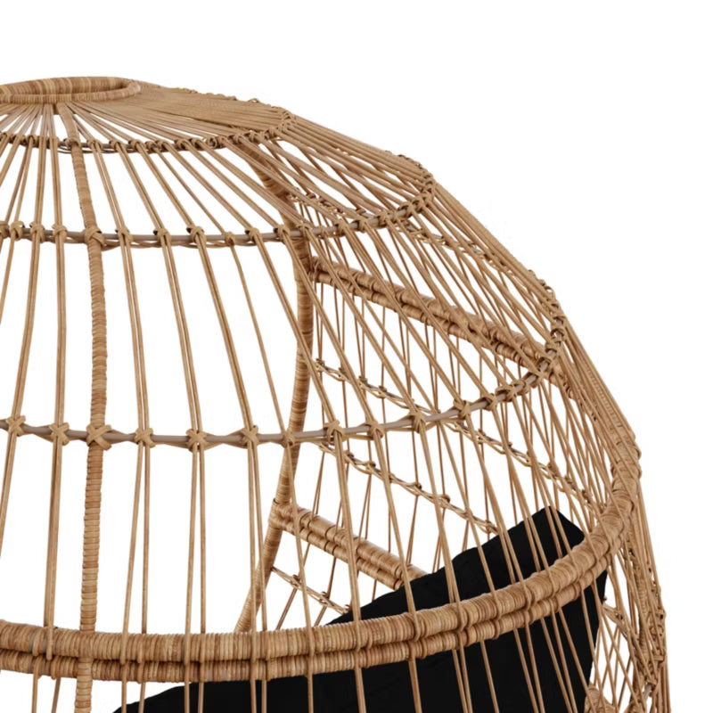 Hængestol Apolima 114,5x109,5x151 cm Sort Polyrattan