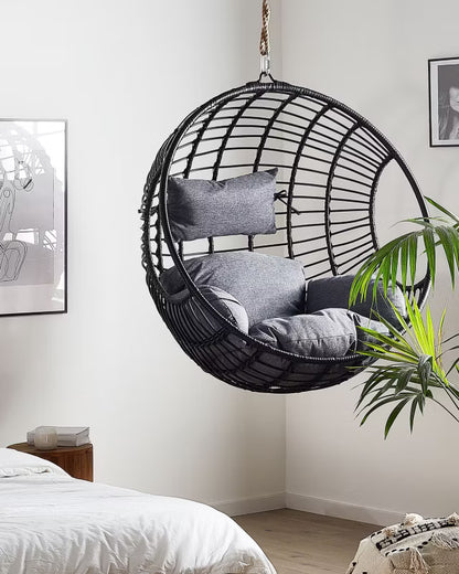 Hængestol Aspio 99x65x99 cm Sort Polyrattan