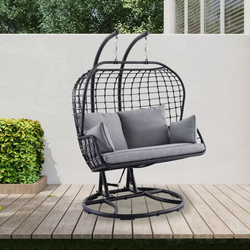 Hængestol Dobbelt Egg 135x196 cm Grøn Stål