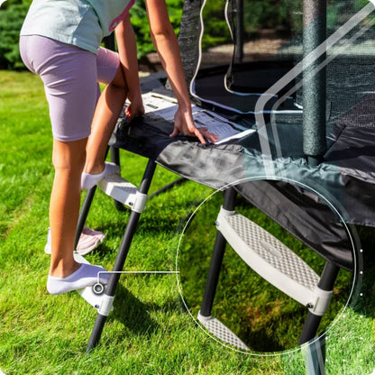 Hagetrampolin 244 cm med Indvendigt Sikkerhedsnet og Stige Sort | 5906765562164