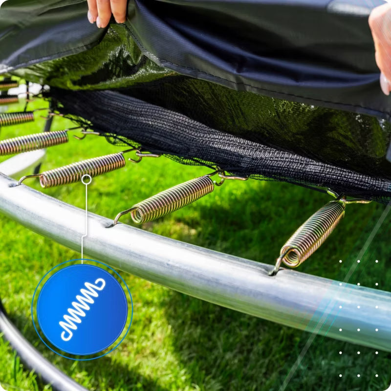 Hagetrampolin 244 cm med Indvendigt Sikkerhedsnet og Stige Sort | 5906765562164