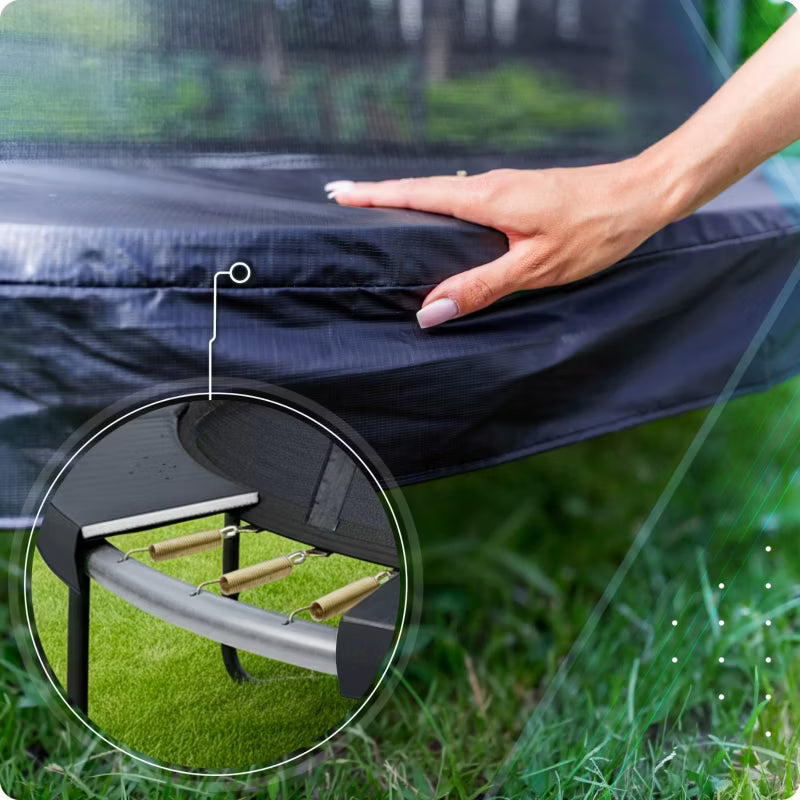 Hagetrampolin 244 cm med Indvendigt Sikkerhedsnet og Stige Sort | 5906765562164