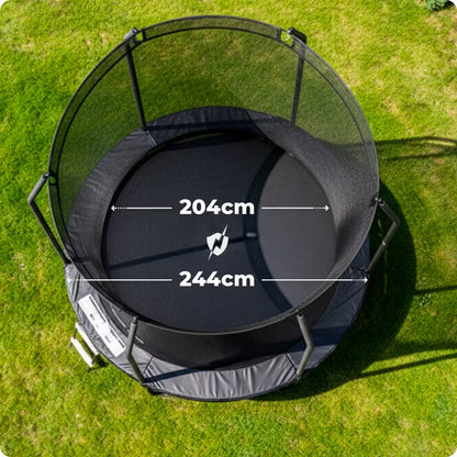 Hagetrampolin 244 cm med Indvendigt Sikkerhedsnet og Stige Sort | 5906765562164