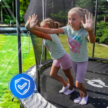 Hagetrampolin 244 cm med Indvendigt Sikkerhedsnet og Stige Sort | 5906765562164