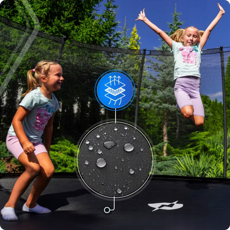 Hagetrampolin 244 cm med Indvendigt Sikkerhedsnet og Stige Sort | 5906765562164