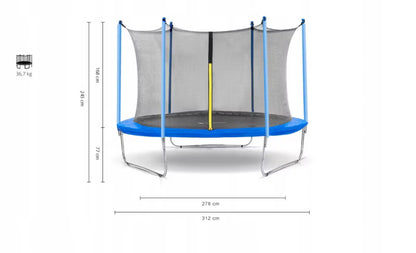 Hagetrampolin 244 cm Sort med Indvendigt Sikkerhedsnet og Stige