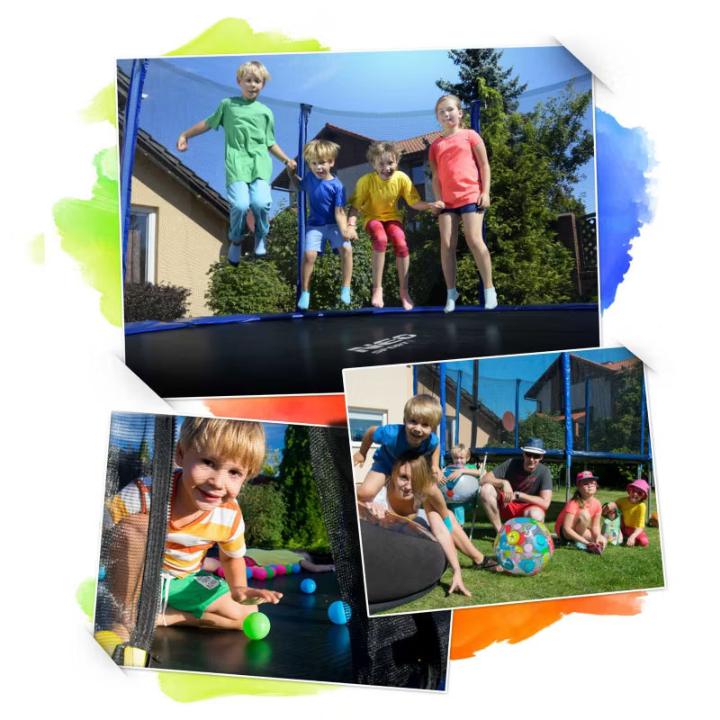 Hagetrampolin 312 cm Blå med Indvendigt Sikkerhedsnet NS-10W241