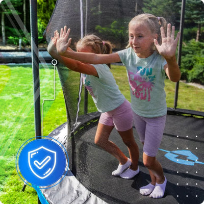Hagetrampolin 427 cm Blå med Sikkerhedsnet og Stige