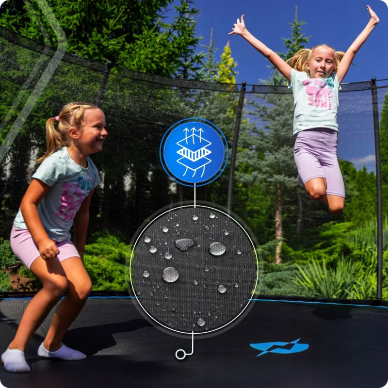 Hagetrampolin 427 cm Blå med Sikkerhedsnet og Stige