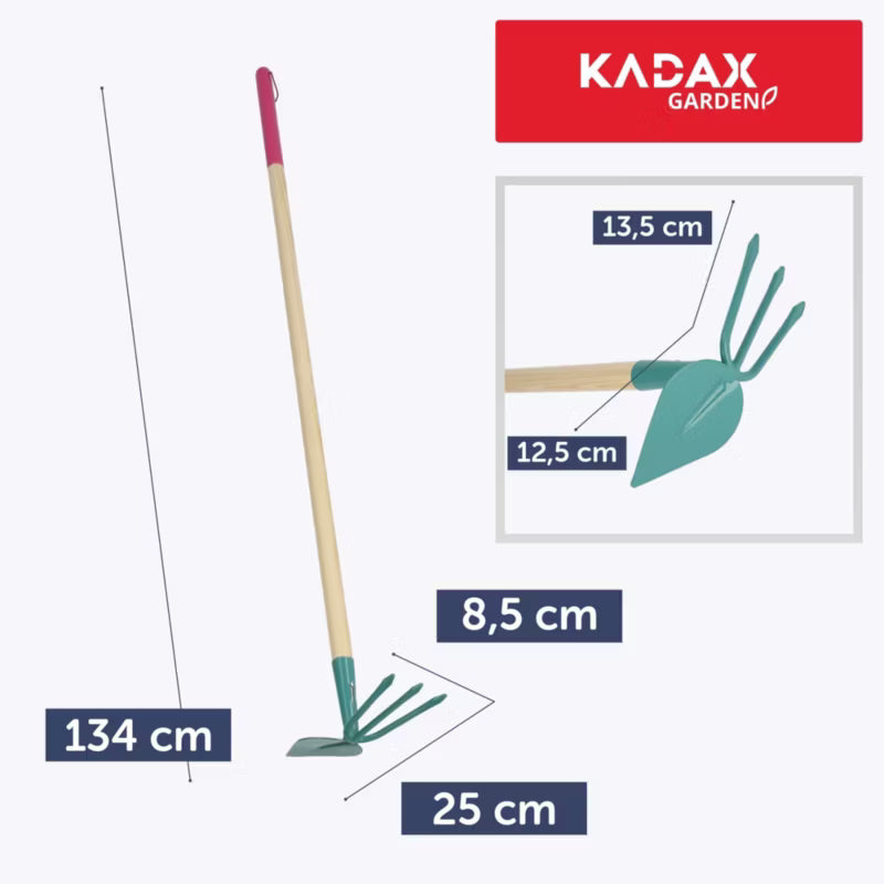 Hakke med Gaffel 134 cm Træskaft