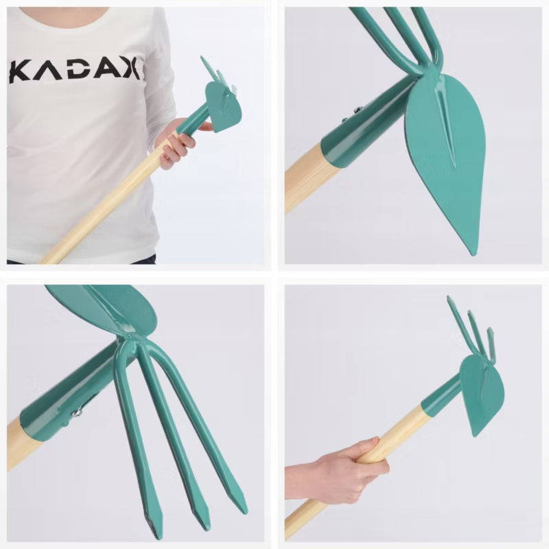 Hakke med Gaffel 134 cm Træskaft