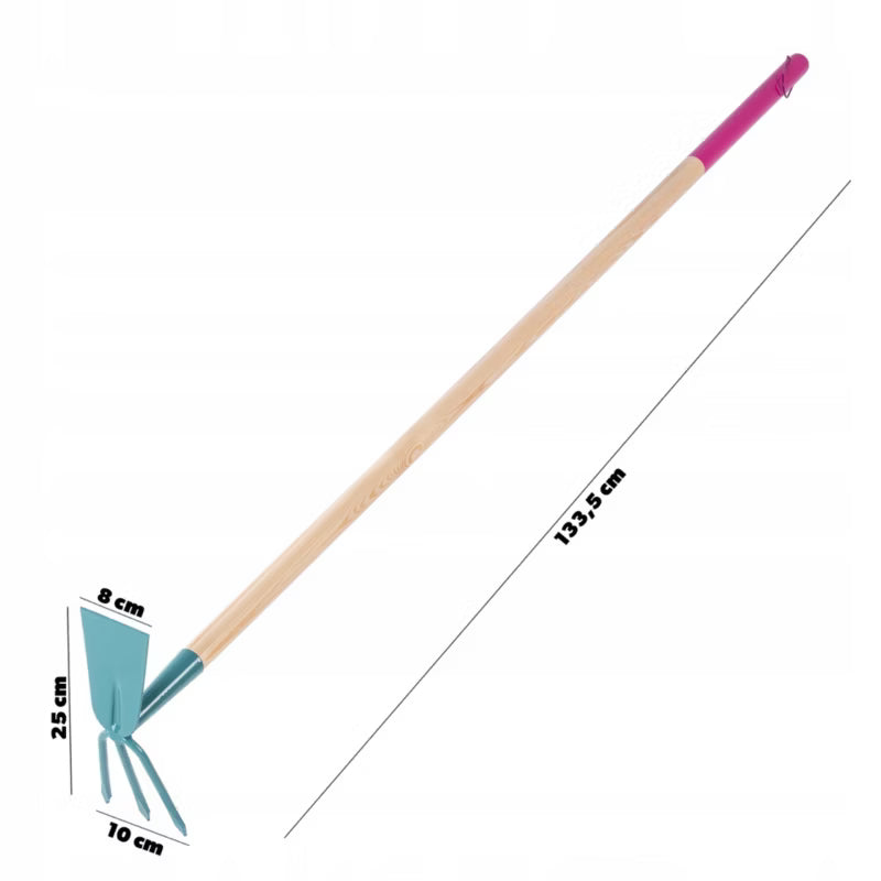 Hakke med Tænder 133,5 cm Træskaft