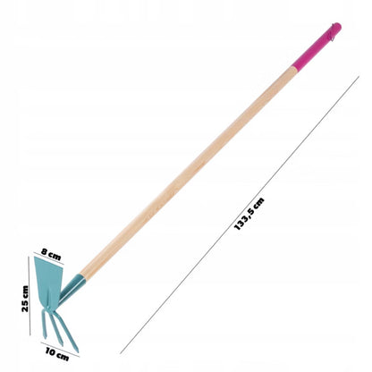 Hakke med Tænder 133,5 cm Træskaft