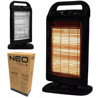 Halogen Infrarød Varmeblæser 1200W 31,5x22x58 cm Sort | 90-113
