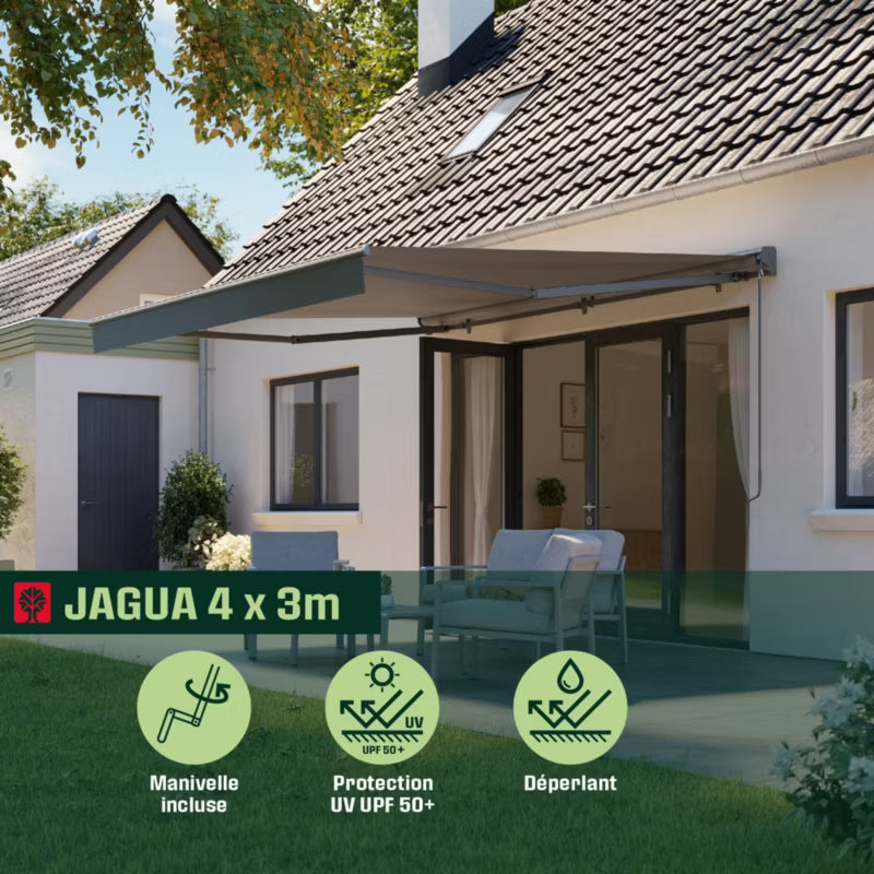 Halvkassettemarkise Jagua 4x3 m Antracitgrå
