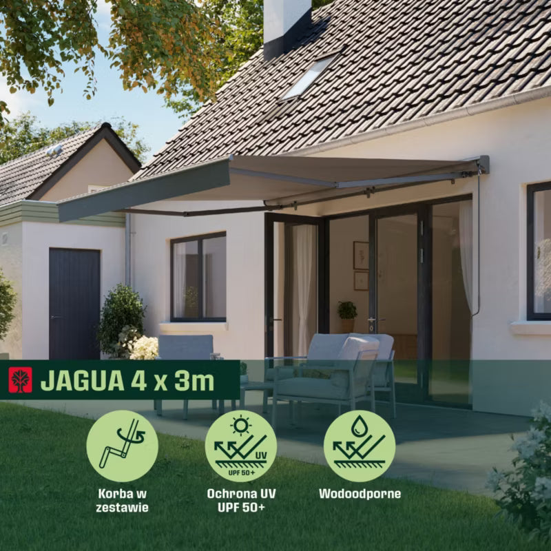 Halvkassettemarkise Jagua 4x3 m Antracitgrå