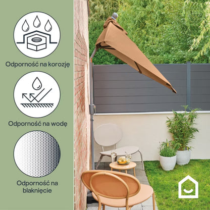 Halvrund Parasol Kasane 242x125 cm Brun