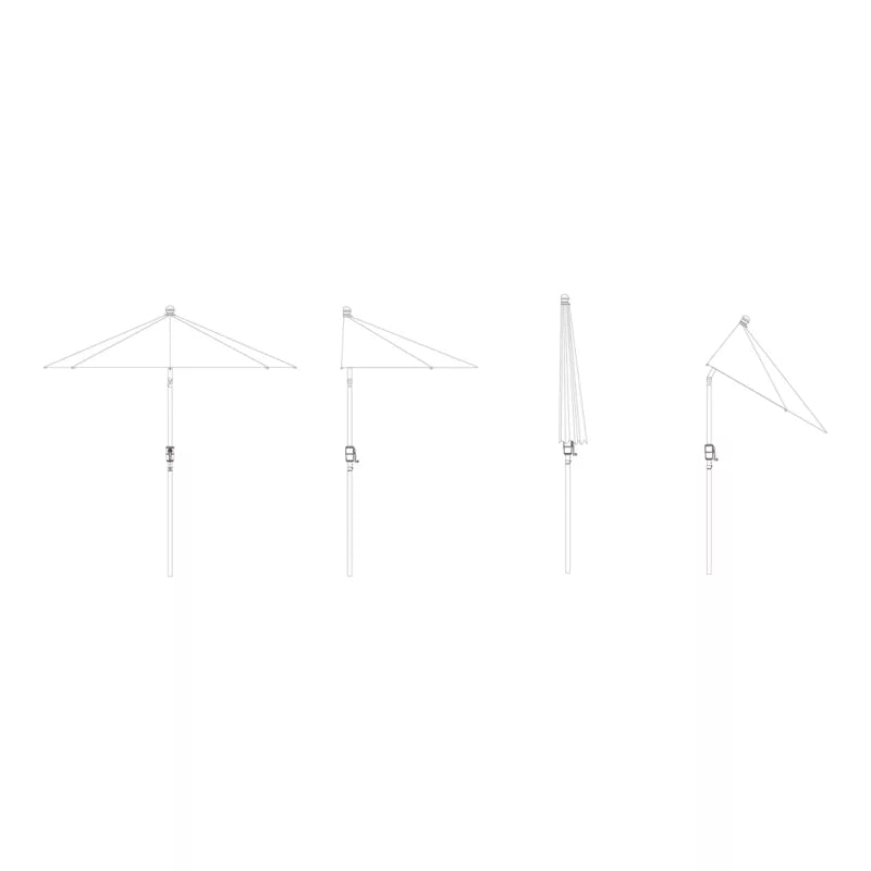 Halvrund Parasol Kasane 242x125 cm Brun