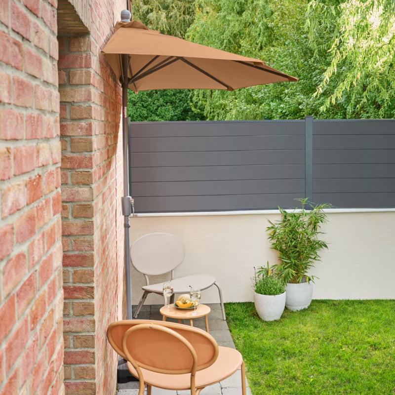 Halvrund Parasol Kasane 242x125 cm Brun