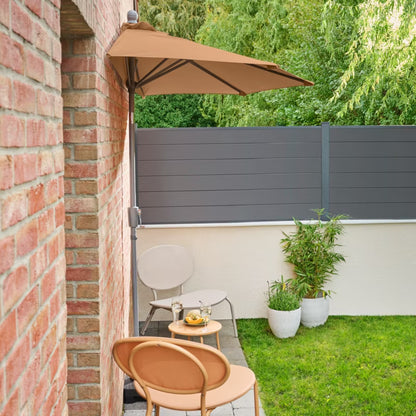 Halvrund Parasol Kasane 242x125 cm Brun