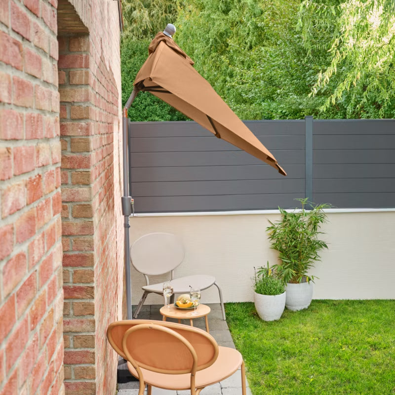 Halvrund Parasol Kasane 242x125 cm Brun