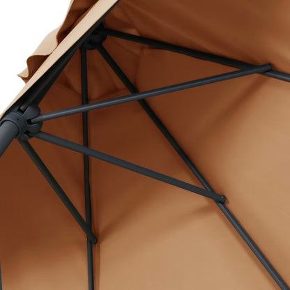 Halvrund Parasol Kasane 242x125 cm Brun