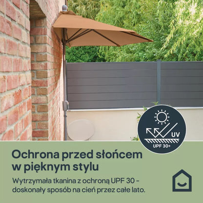 Halvrund Parasol Kasane 242x125 cm Brun