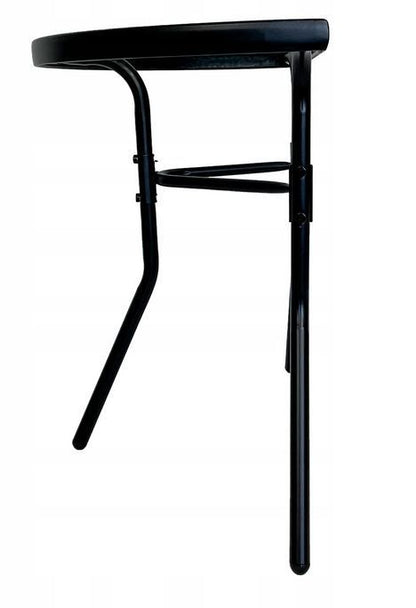 Halvrundt Sofabord 70x40 cm Sort Glas