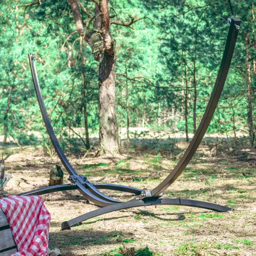 Hamakstativ 300x120 cm Sort Stål