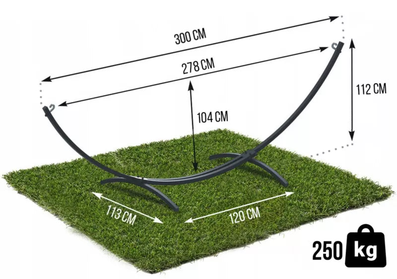 Hamakstativ Oaza Graphite 300 cm Grafitgrå Stål 250 kg