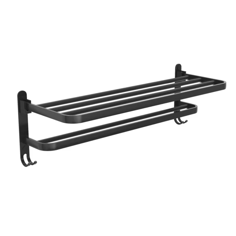 Håndklædehylde 59x23 cm Sort Metal