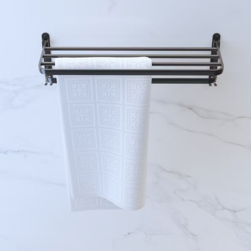 Håndklædehylde 59x23 cm Sort Metal
