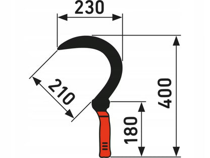 Håndsikkel 40 cm Sort med Slibesten