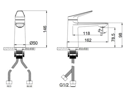 Håndvaskarmatur Nave 14,6 cm Hvid Messing