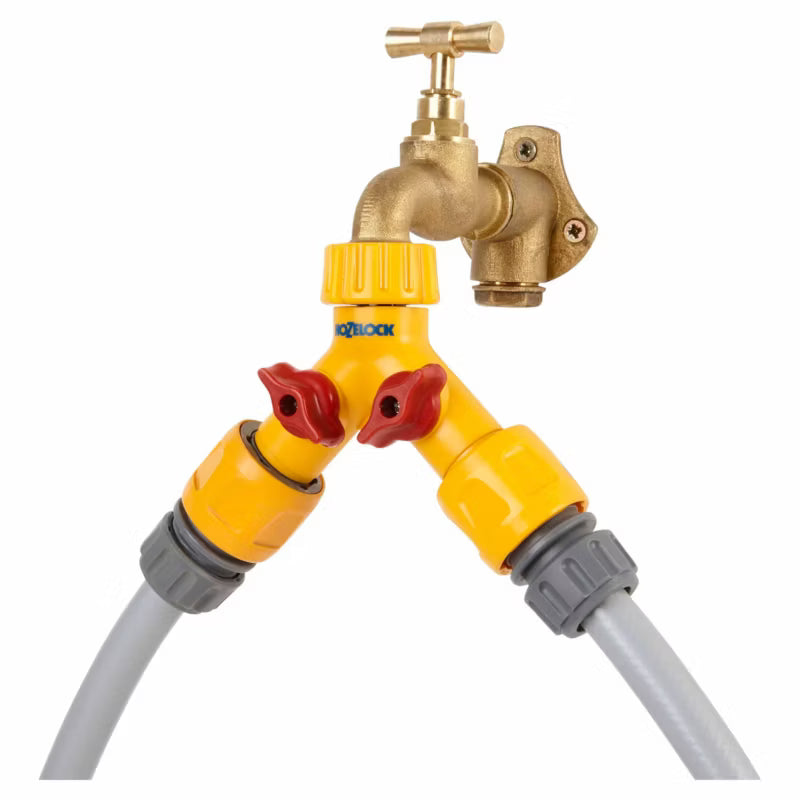 Hanekobling 1/2" og 3/4" Gul Plastik